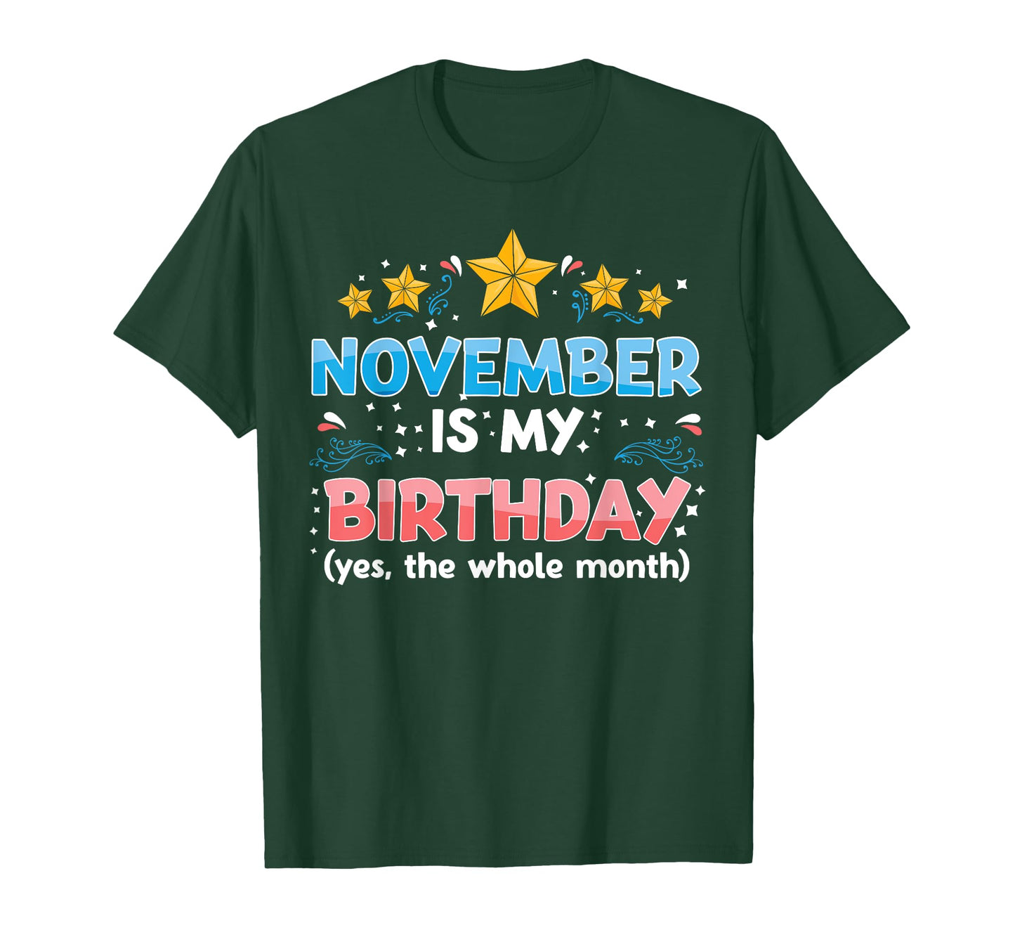 Funny November Is My Birthday Yes The Whole Month Birthday T-Shirt
