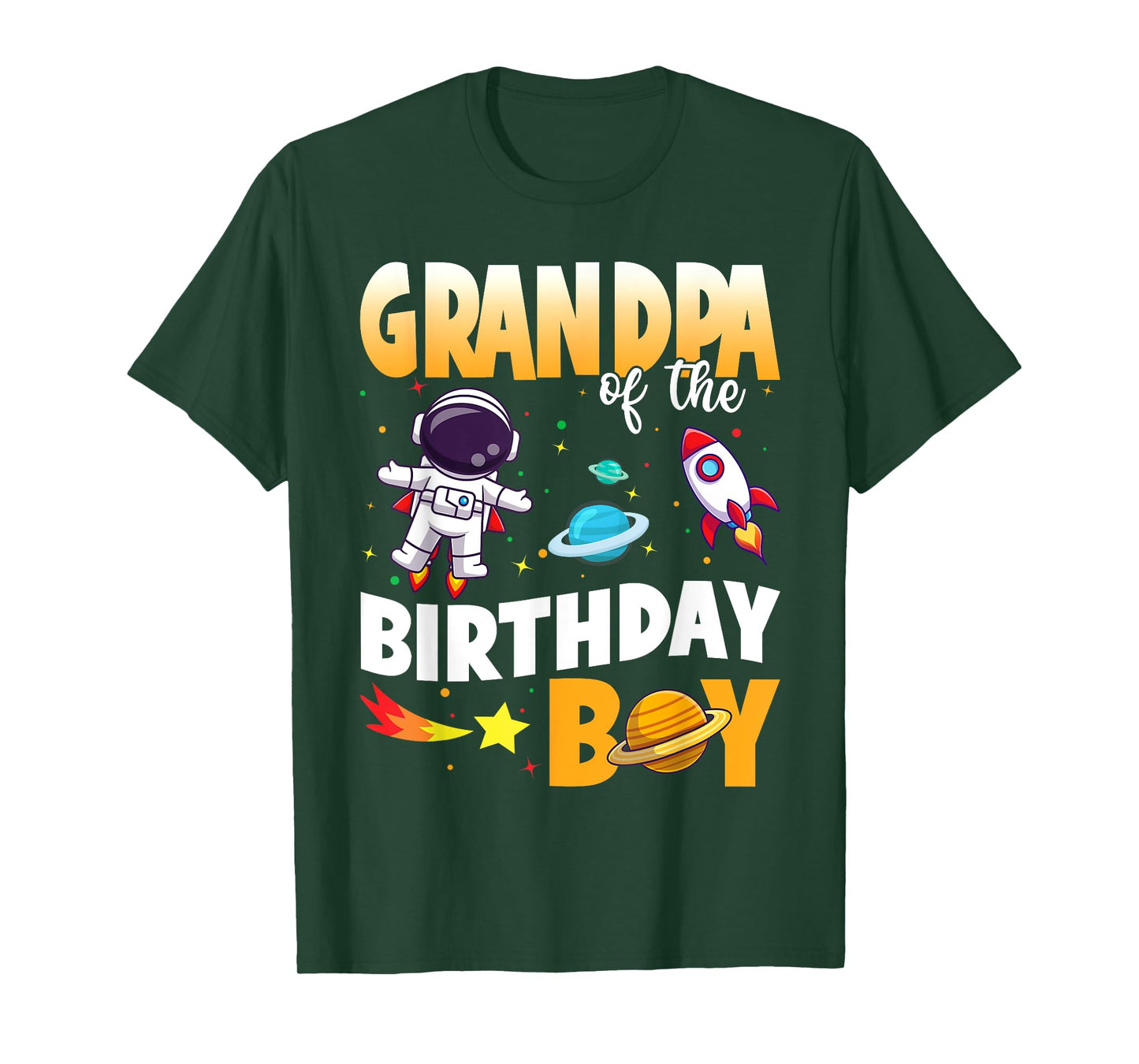 GRANDPA Of The Birthday Boy Astronaut Family Space Planets T-Shirt