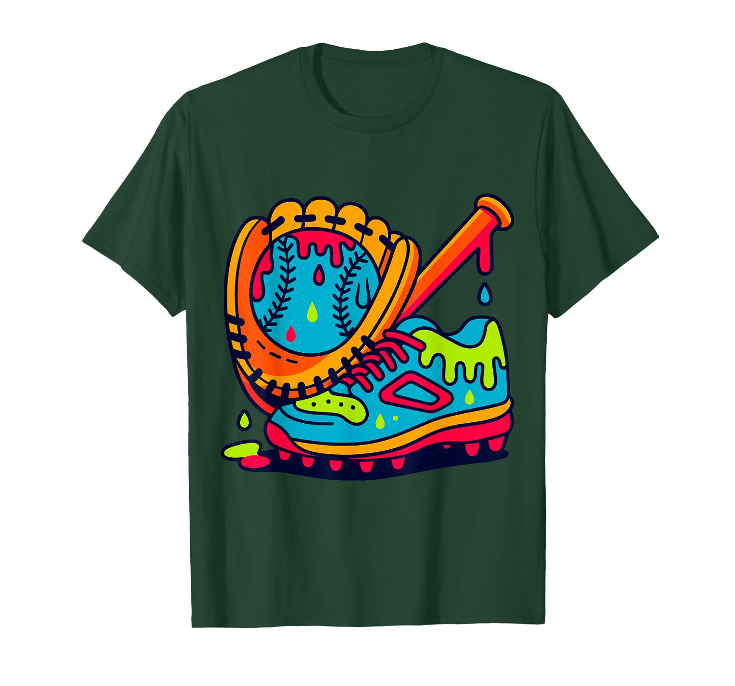 Ice+Cream Drip Baseball Stuff Baseball Drip for Boys Graphic T-Shirt