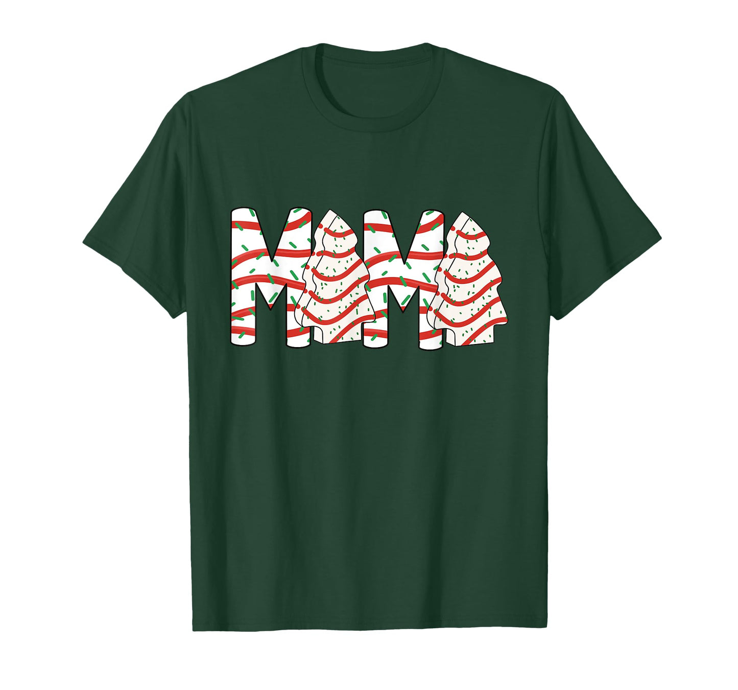 Christmas Tree Cake Mama Xmas Mom Family Matching Womens T-Shirt