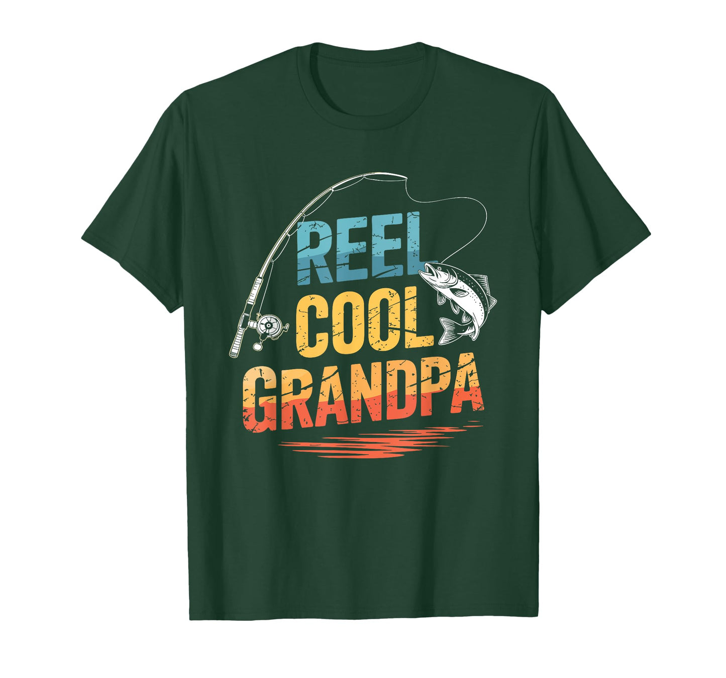 Reel Cool Grandpa Shirt Men Fishing Fathers Day T-Shirt