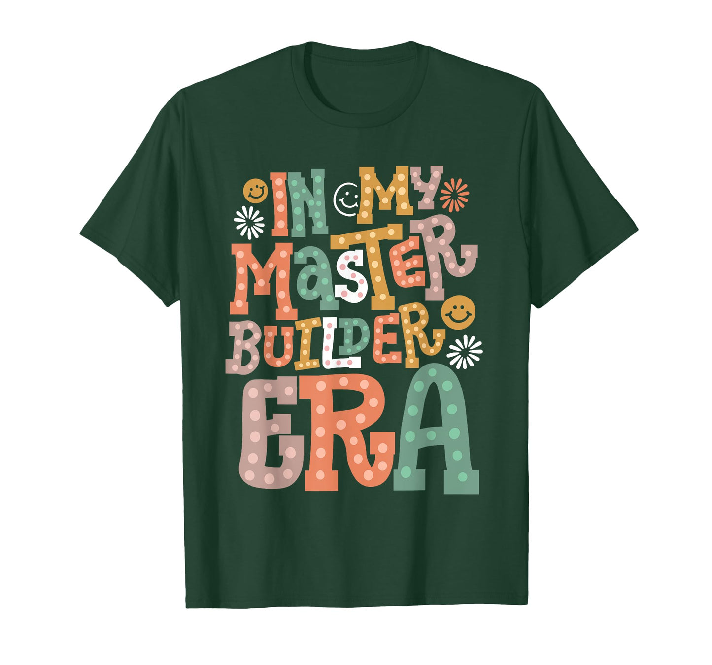 In My Master Builder Era Retro Groovy Building Blocks Kids T-Shirt
