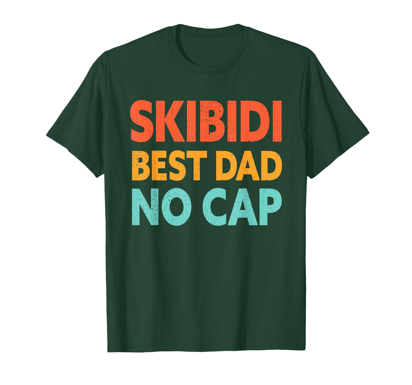Vintage Skibidi Best Dad No Cap Dad Rizz Funny Father's Day T-Shirt