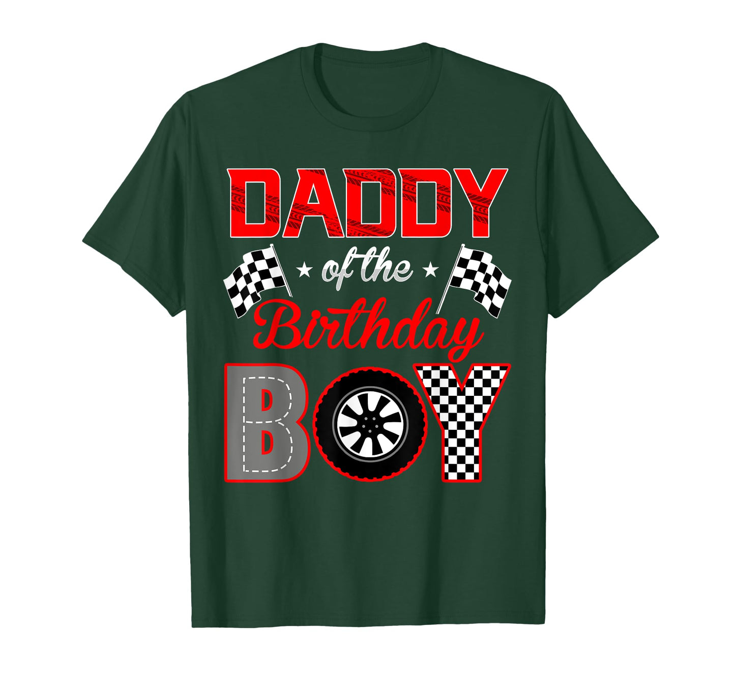 Daddy of The Birthday Boy Funny Race Car Birthday Family T-Shirt