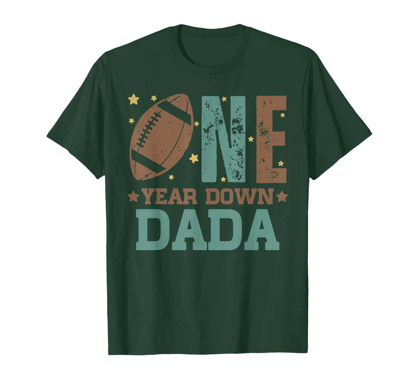 Dada of the 1 Year old Football 1st Year Down Birthday Party T-Shirt