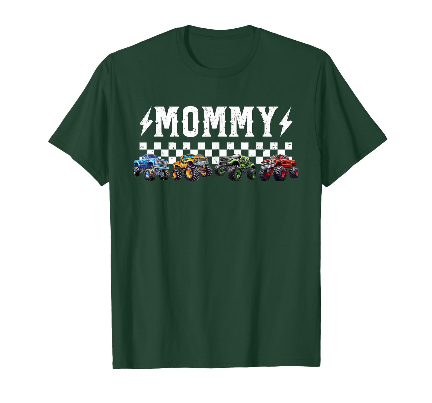 Mommy Retro Monster Truck Family Crew Birthday Matching T-Shirt