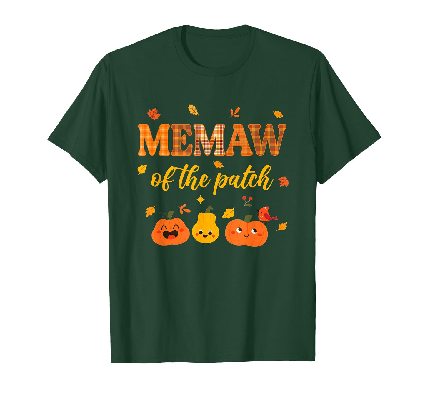 Memaw of The Patch Matching Family Pumpkin Fall Halloween T-Shirt