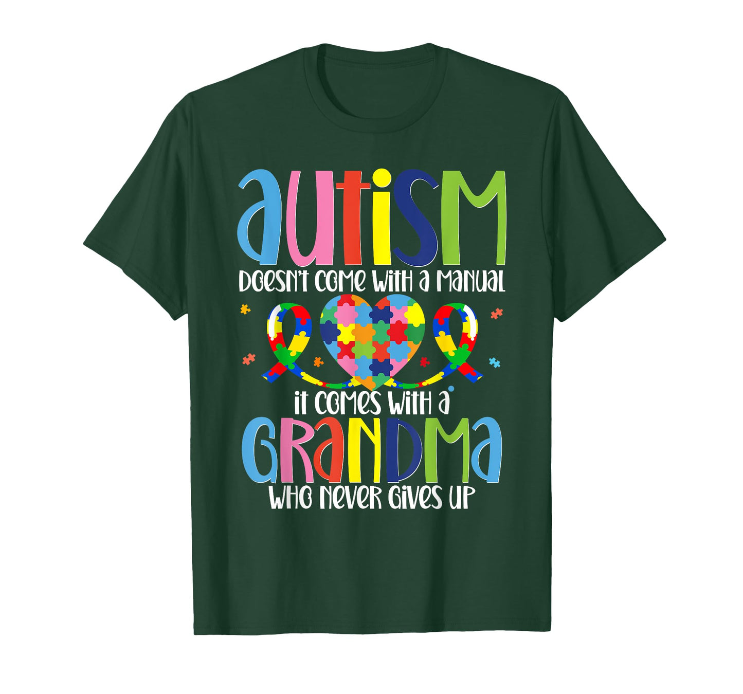 Autism Doesn't Come With A Manual, ASD Autism Grandma T-Shirt
