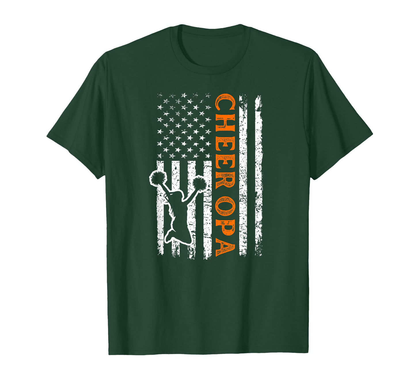 Cheer Opa Flag Orange Grandpa Cheerleading T-Shirt