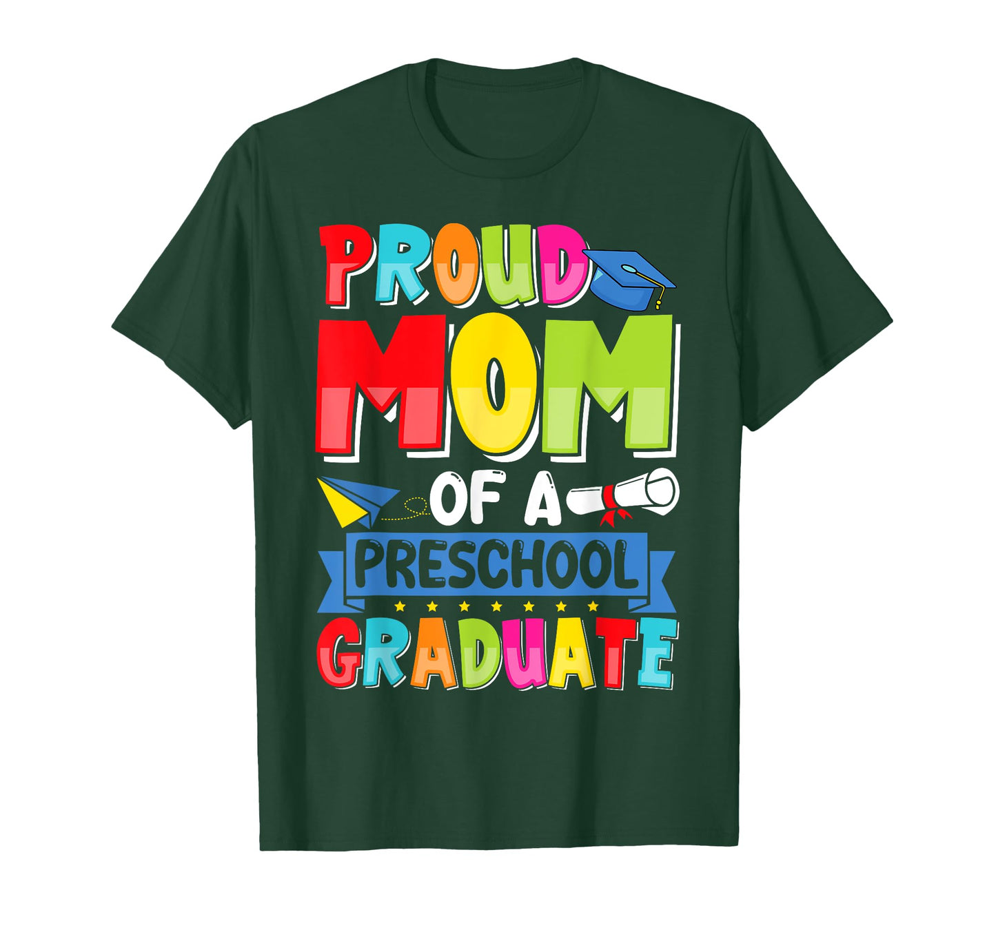 Retro Proud Mom Of A Preschool Graduate Pre-K Graduation T-Shirt