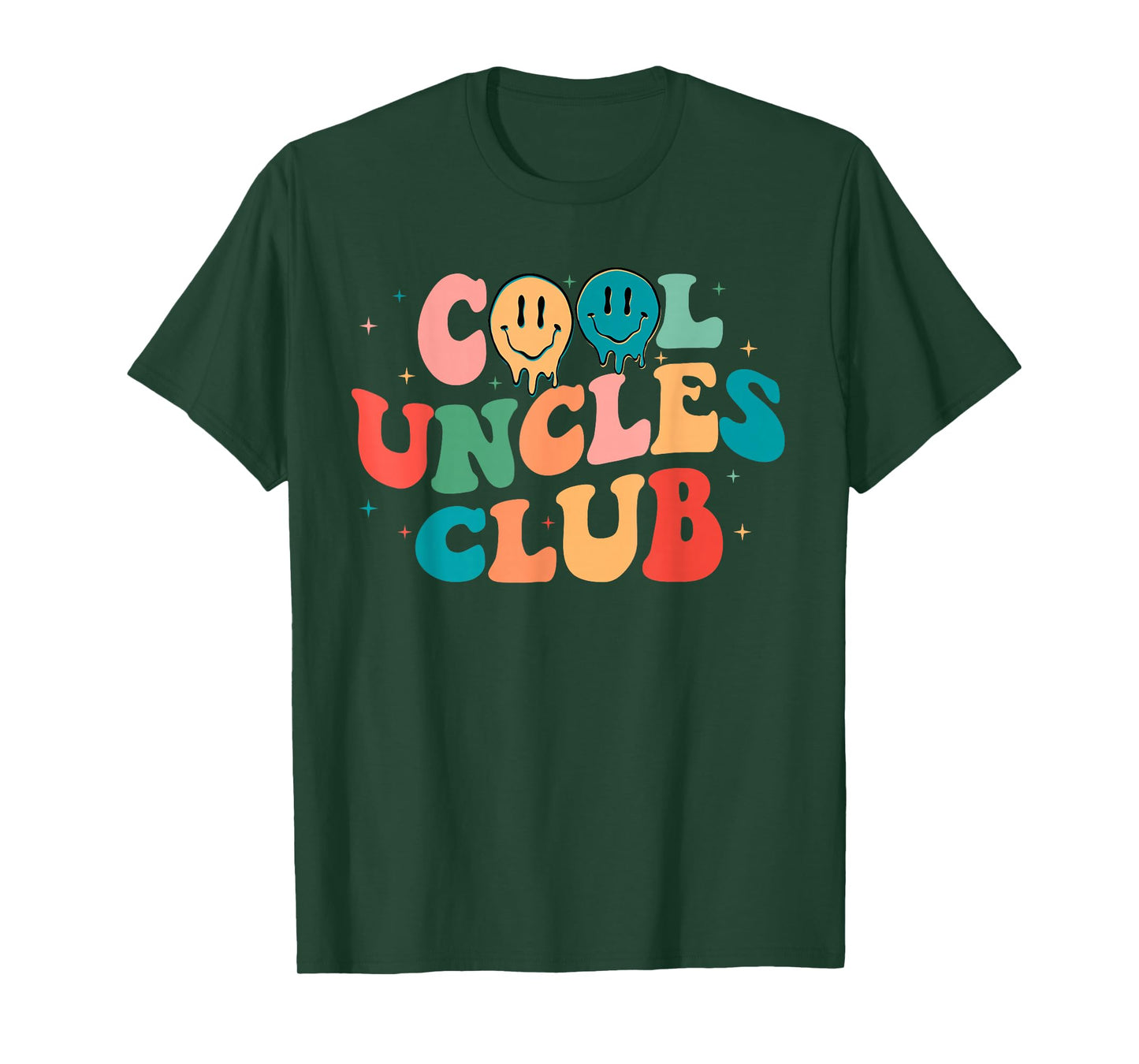Retro Groovy Cool Uncles Club Smile Face Funny New Uncle Men T-Shirt