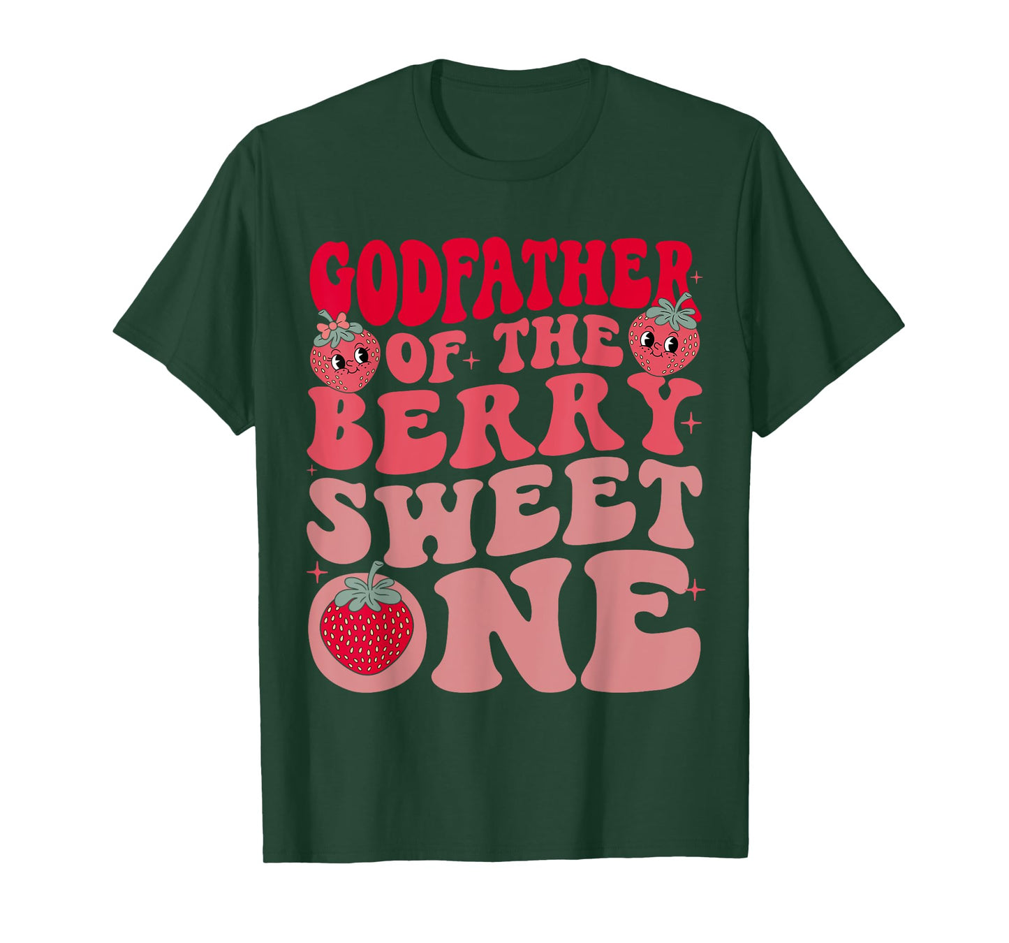 Godfather of The Berry Sweet One Strawberry First Birthday T-Shirt