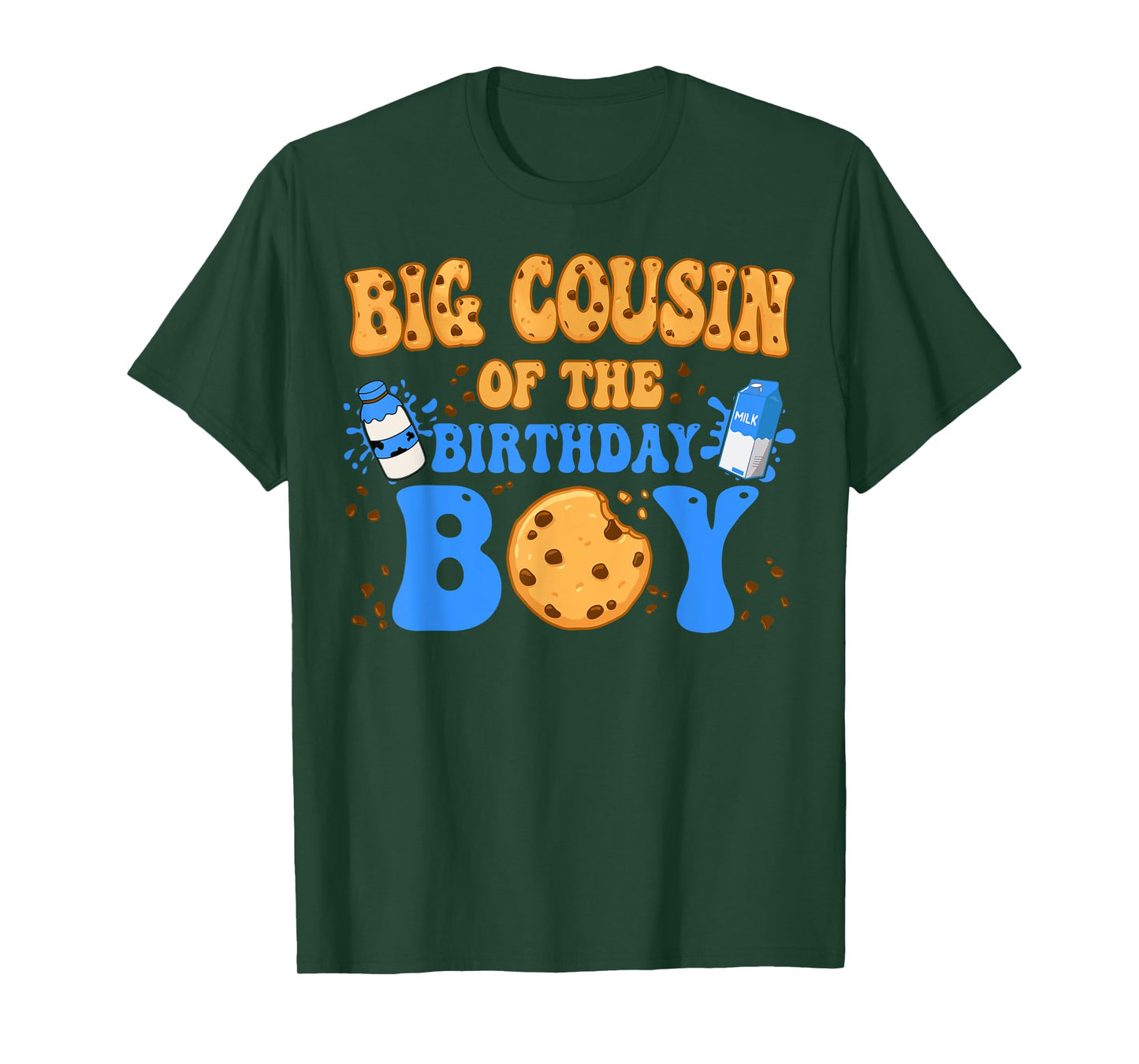 Big Cousin Of The Birthday Boy Milk and Cookies Lover T-Shirt