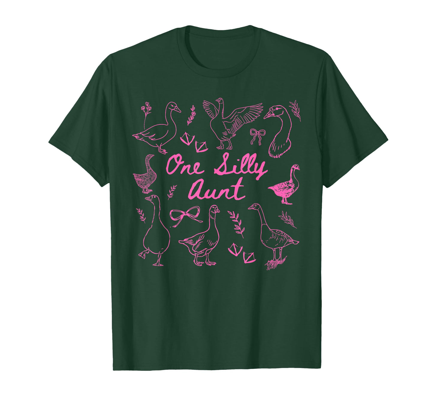 One Silly Goose 1st Birthday Matching Family One Silly Aunt T-Shirt