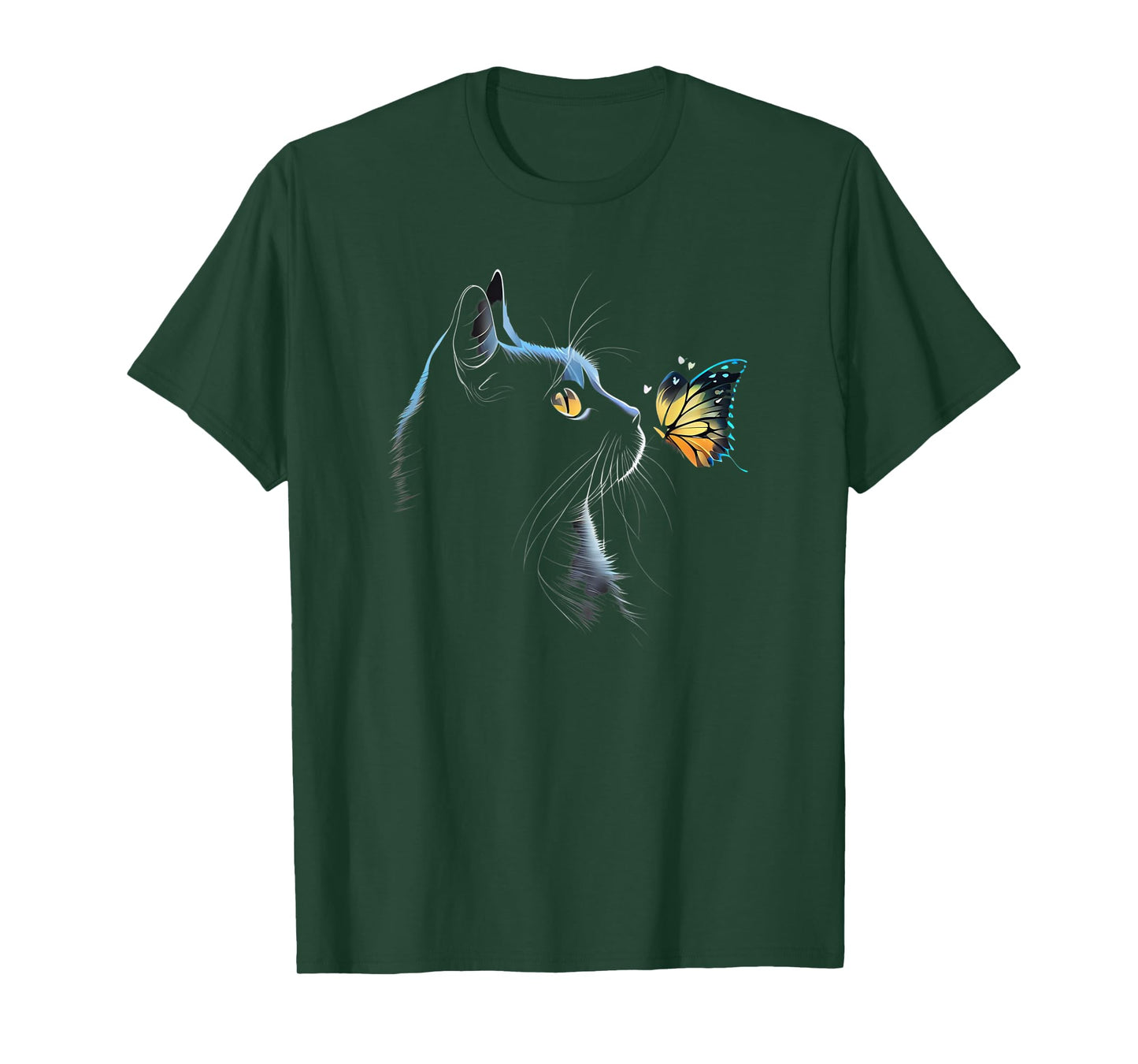 Cat Face - With Butterfly T-Shirt for Men Women Kids