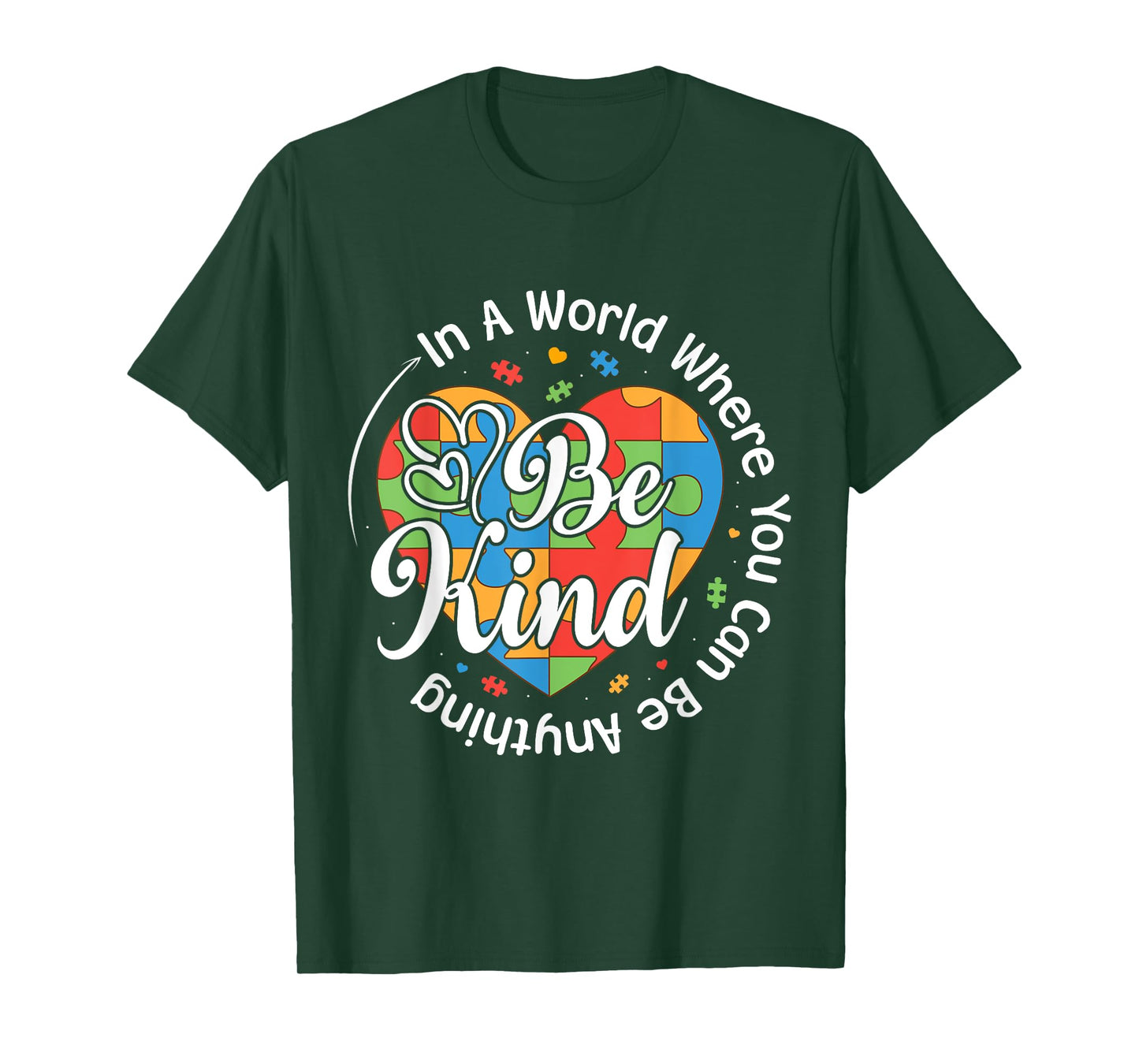 Autism Puzzle Heart Autism Awareness Month Ribbon Be Kind T-Shirt