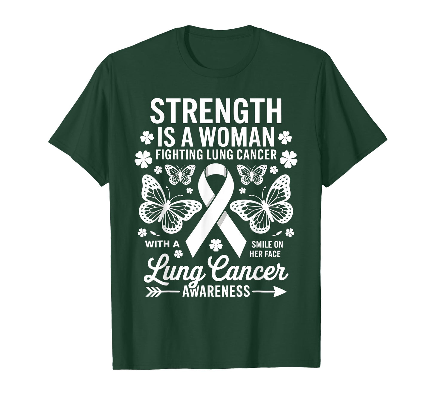 Lung Cancer Awareness Women Butterfly Lung Cancer fighter T-Shirt