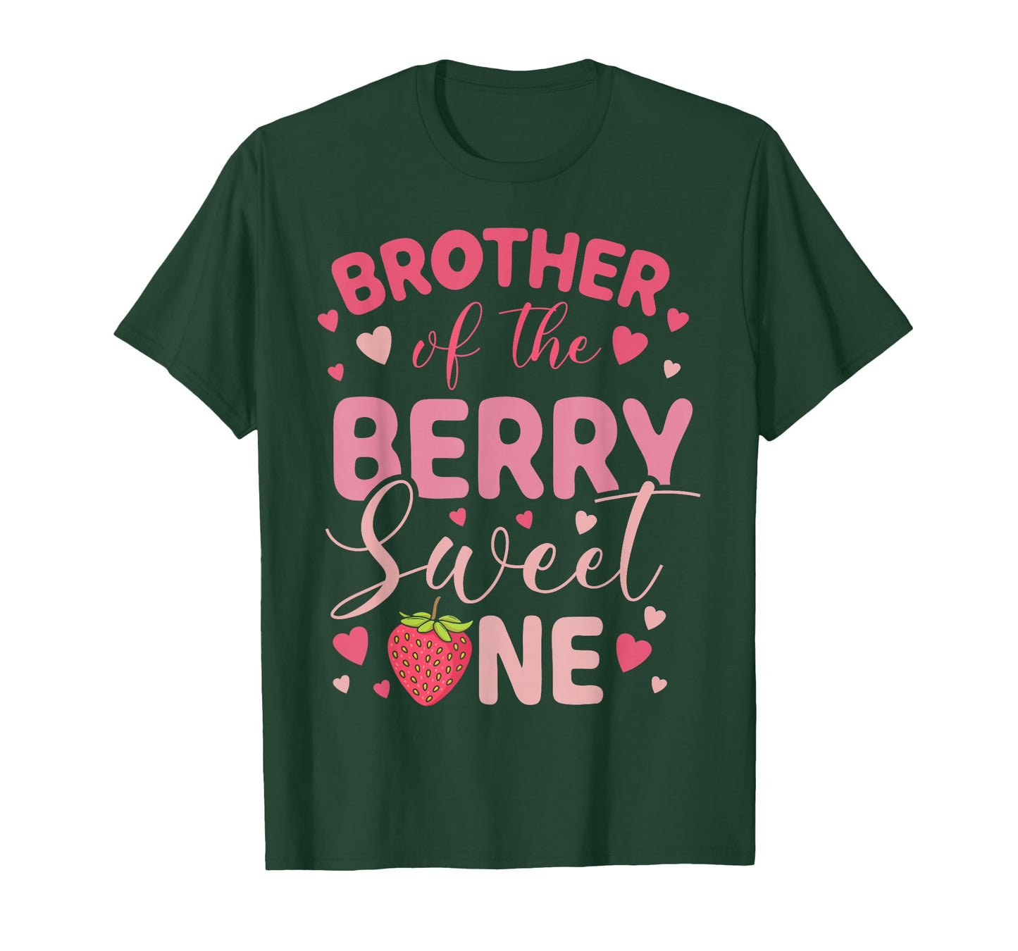 Brother Of The Berry Sweet One Strawberry First Birthday T-Shirt