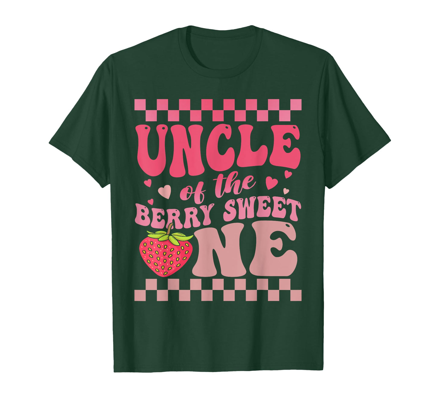 Uncle Of The Berry Sweet One Strawberry First Birthday T-Shirt