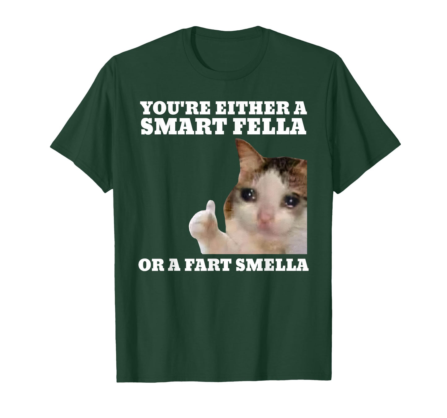 Funny Cat You're Either A Smart Fella Or A Fart Smella T-Shirt