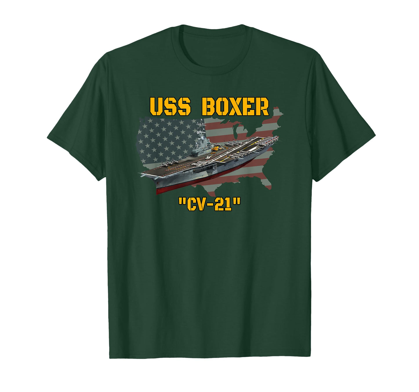 Aircraft Carrier USS Boxer CV-21 Veterans Day Father's Day T-Shirt