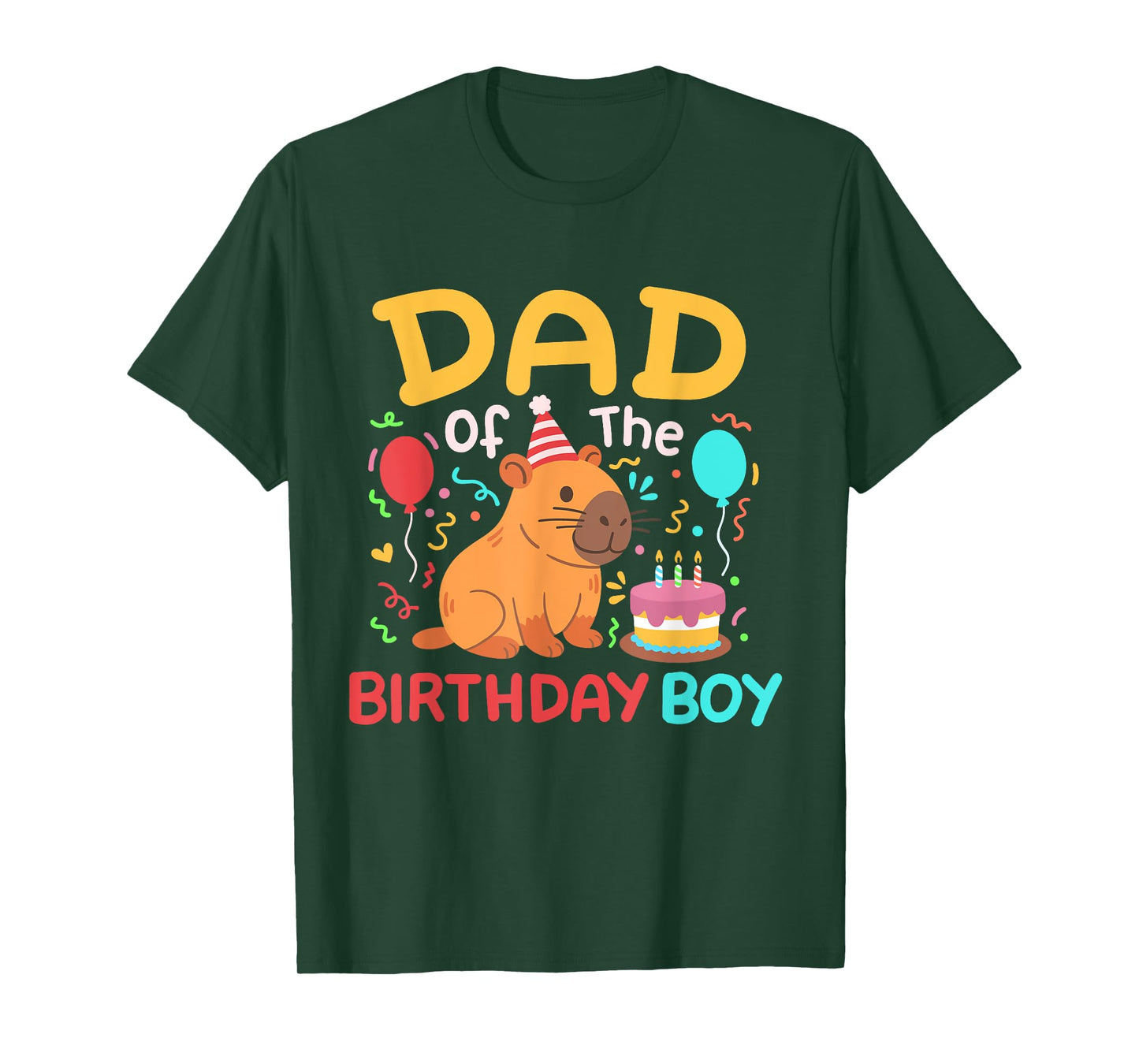 Dad Of The Birthday Boy Cute Capybara Kids Bday Family T-Shirt