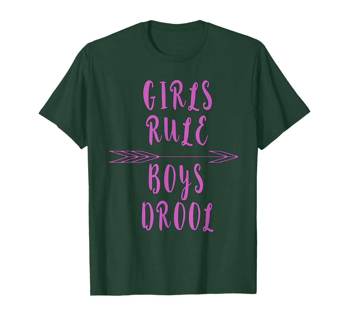 Funny witty gift ideas and tops for her Girls Rule, Boys Drool Anti-Valentine's Day T-Shirt for Women Black Small Classic Fit Heather Grey Cotton Polyester Short Sleeve T-Shirt
