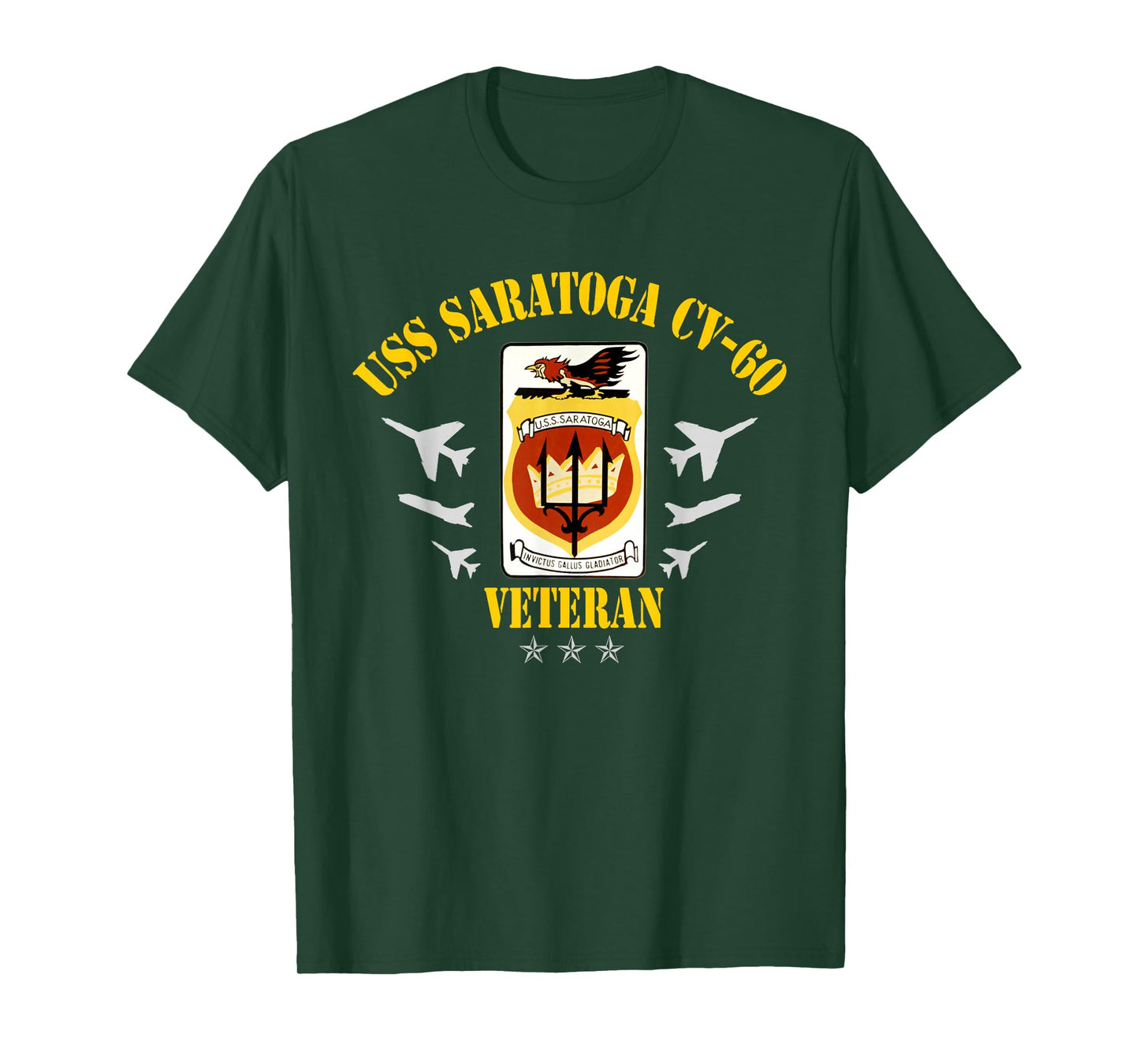 USS Saratoga CV-60 Aircraft Carrier Veteran Patriotic Mens T-Shirt