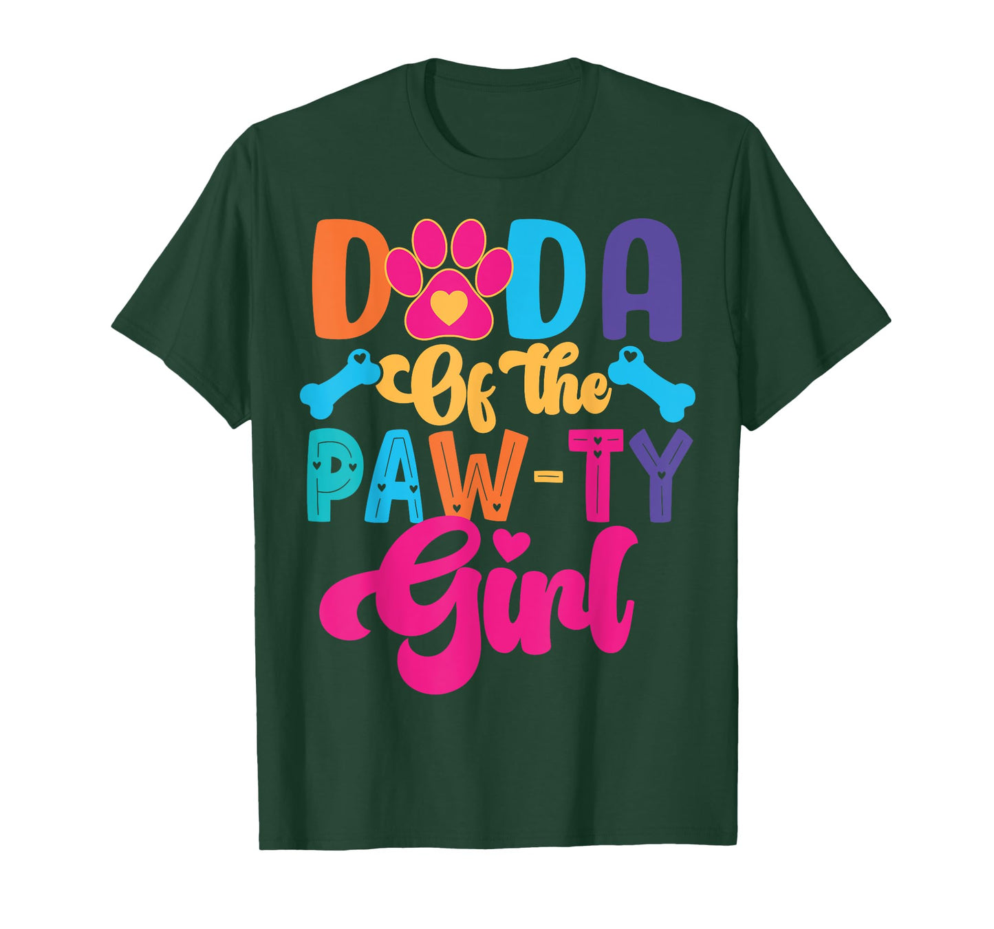 Dada Of The Birthday Girl Dog Paw Family Matching Party T-Shirt