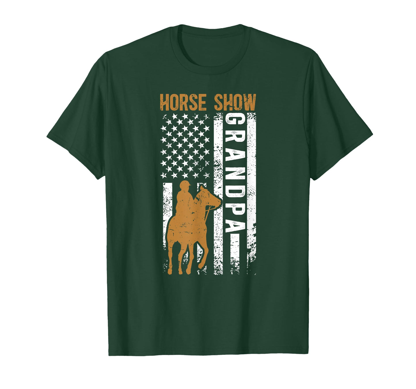 Horse Show Grandpa US Flag Equestrian Grandfather T-Shirt