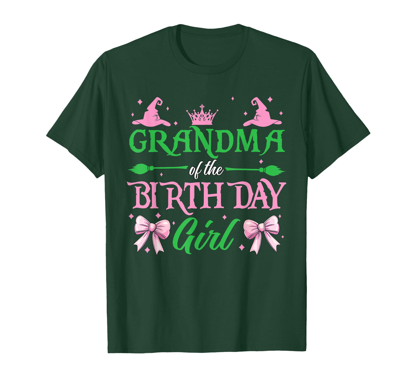 Grandma of The Birthday Girl Witch Family Party Women Nana T-Shirt