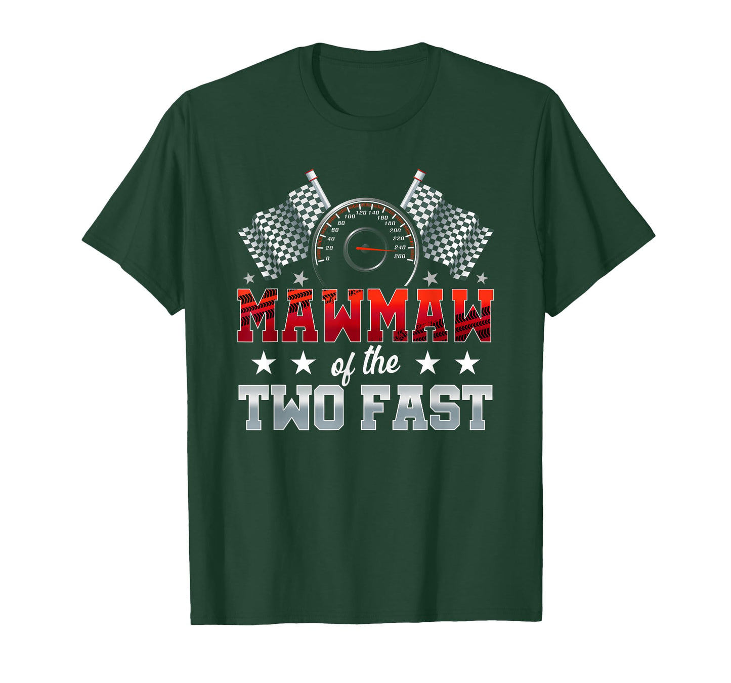 Mawmaw of The Two Fast Second Birthday Racing Car Family T-Shirt