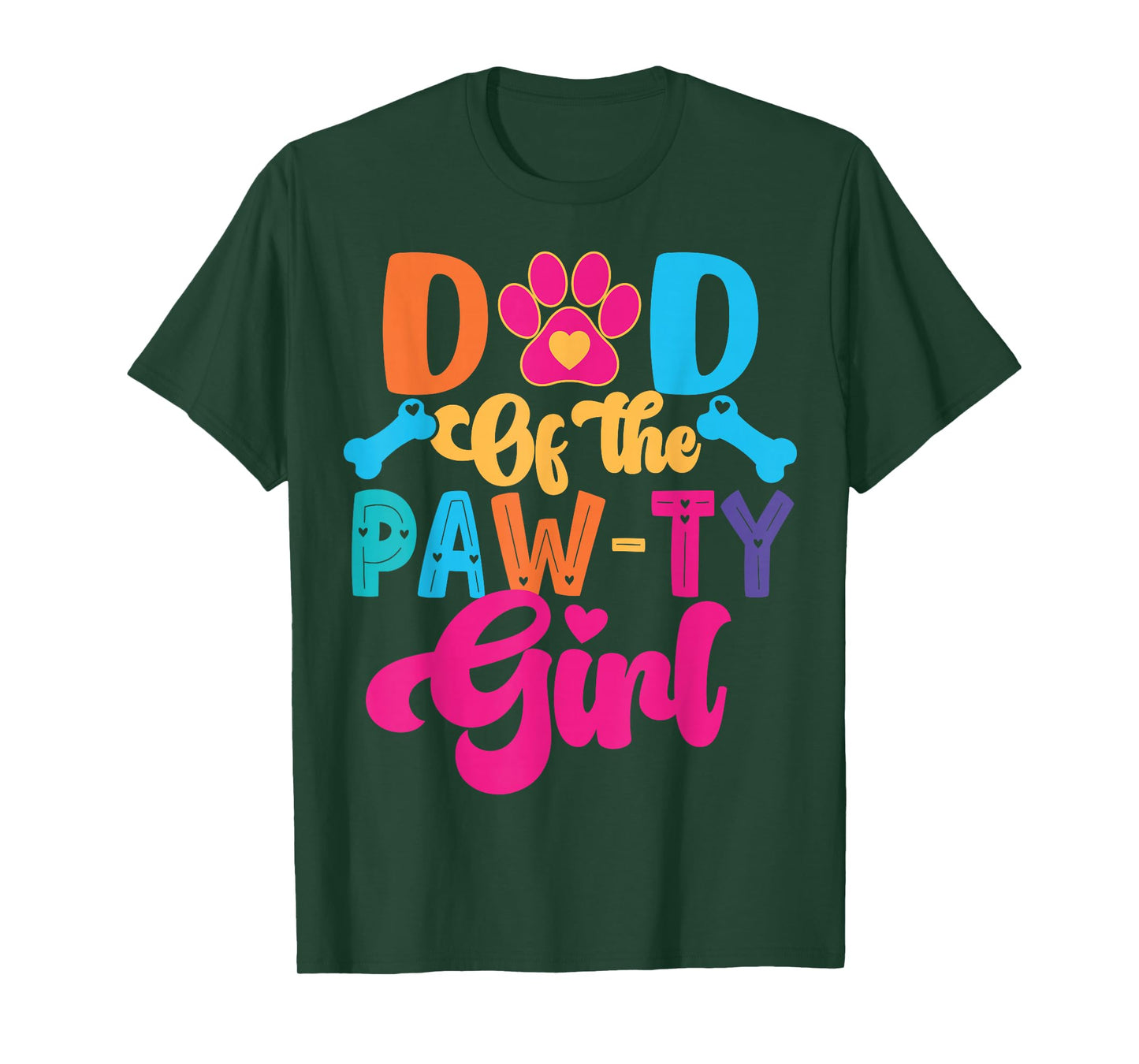 Dad Of The Birthday Girl Dog Paw Family Matching Party T-Shirt