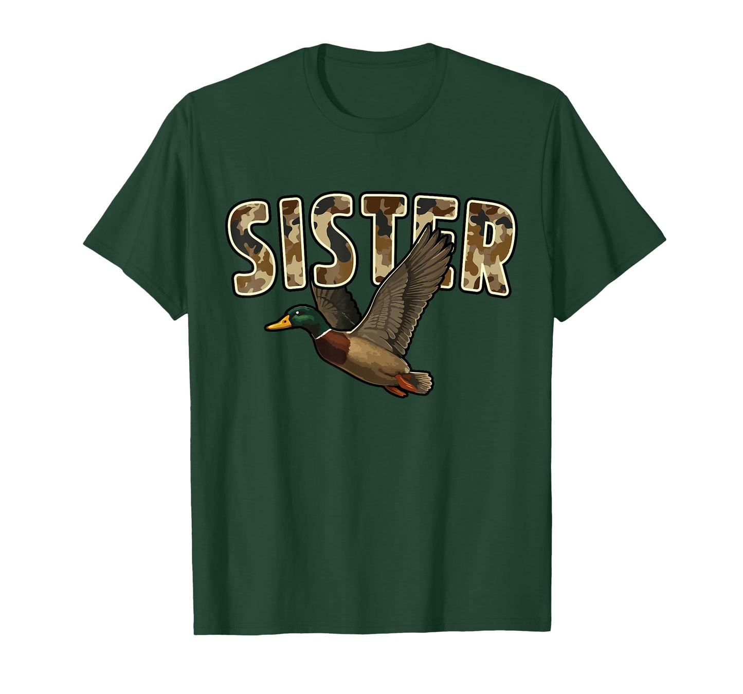 Camouflage Vintage Mallard Duck Retro Camo Hunting Sister T-Shirt