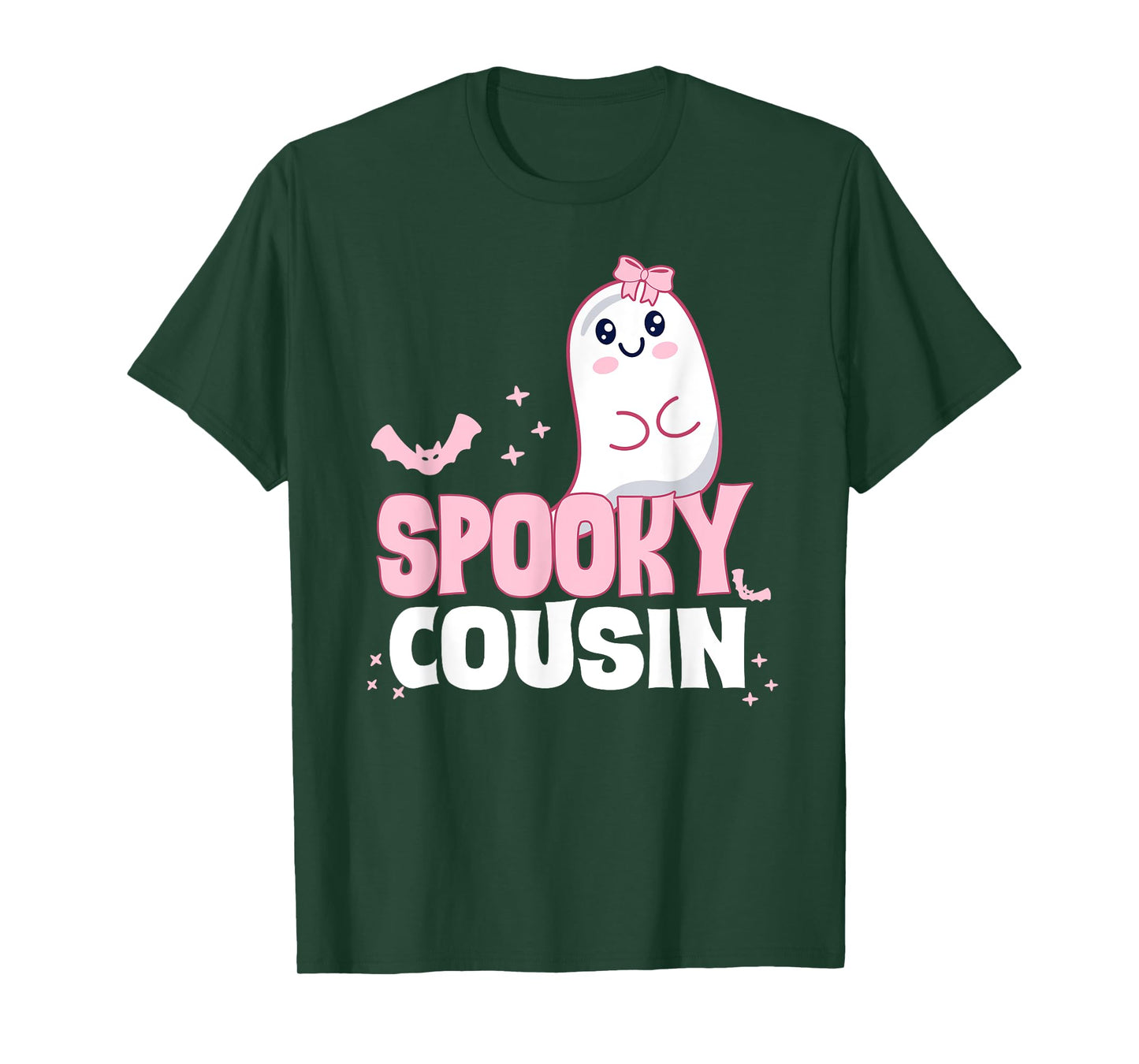 Spooky Cousin Family Cute Pink White Ghost Boo Halloween T-Shirt