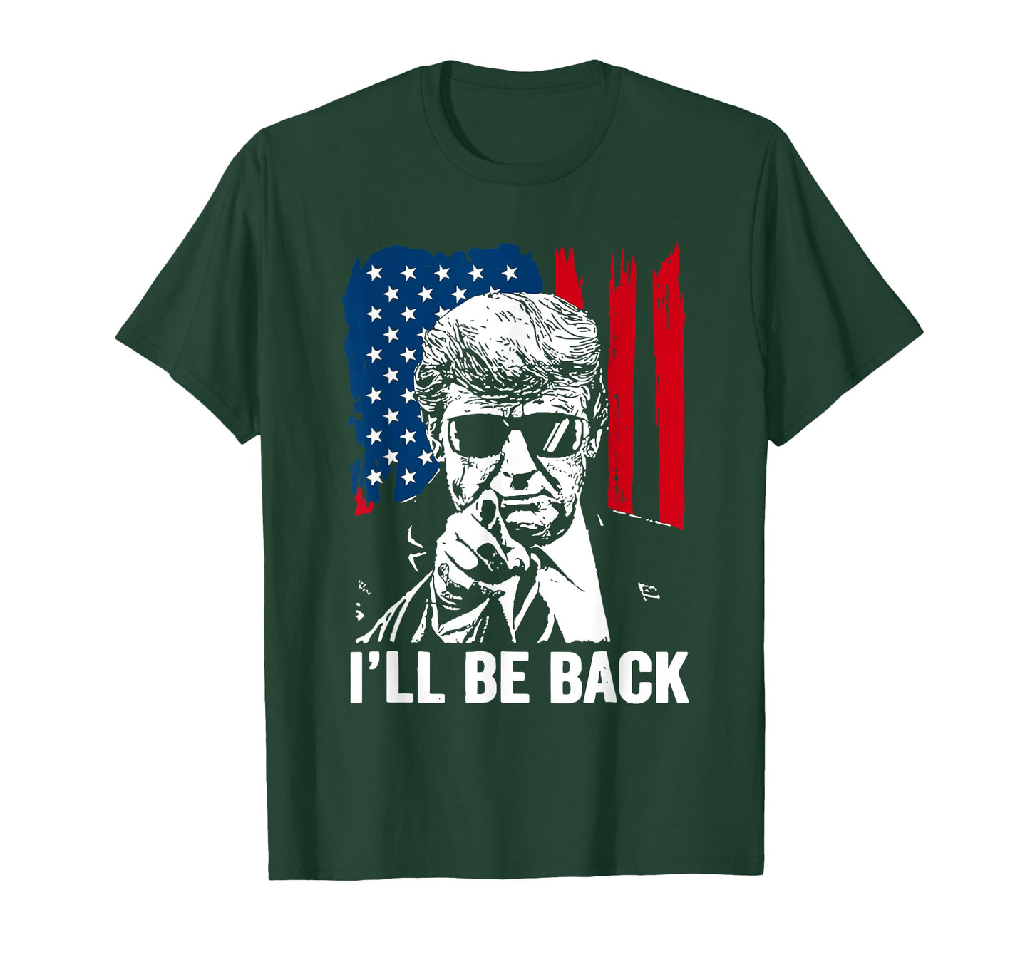 Vintage I'll Be USA Back Trump American Flag For Men Women T-Shirt