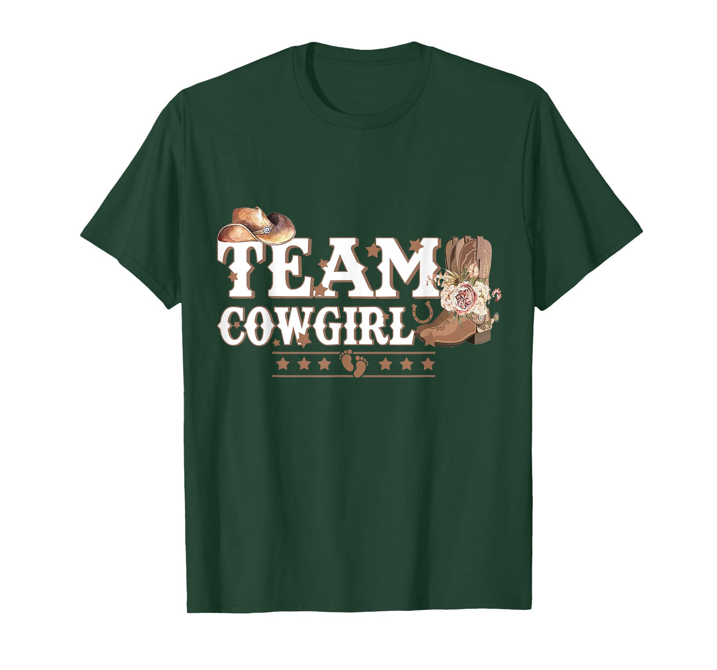 Team Cowgirl Baby Gender Reveal Outfit Tee Western Team Girl T-Shirt