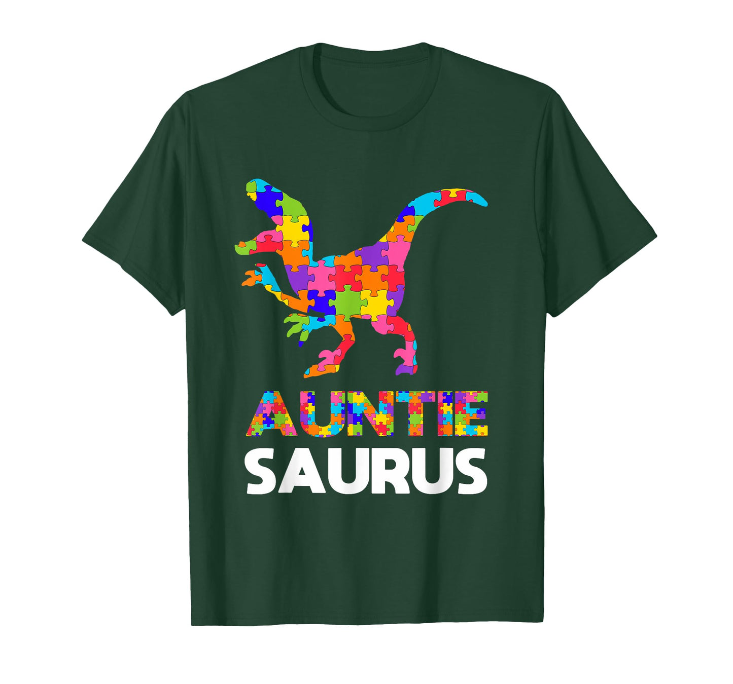 Auntie Saurus Autism Awareness Autistic Autism Aunt Gift T-Shirt