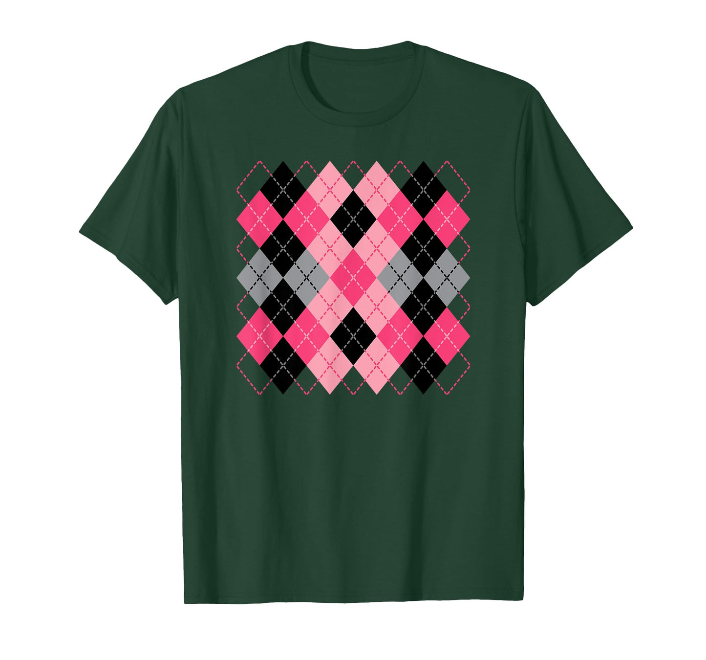 Preppy in Pink Retro Rockabilly Fashionable Argyle T-Shirt
