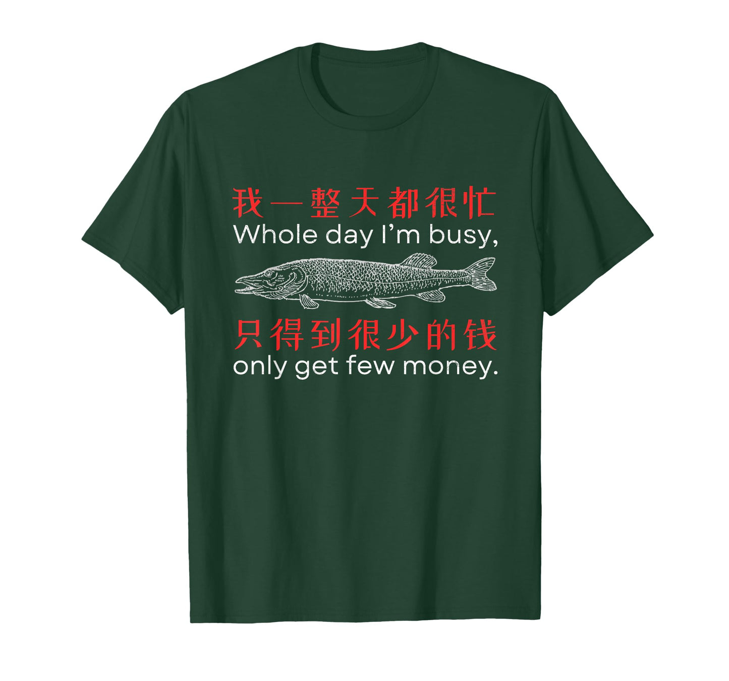 Funny Chinese Oddly Specific Fish Meme Graphic T-Shirt