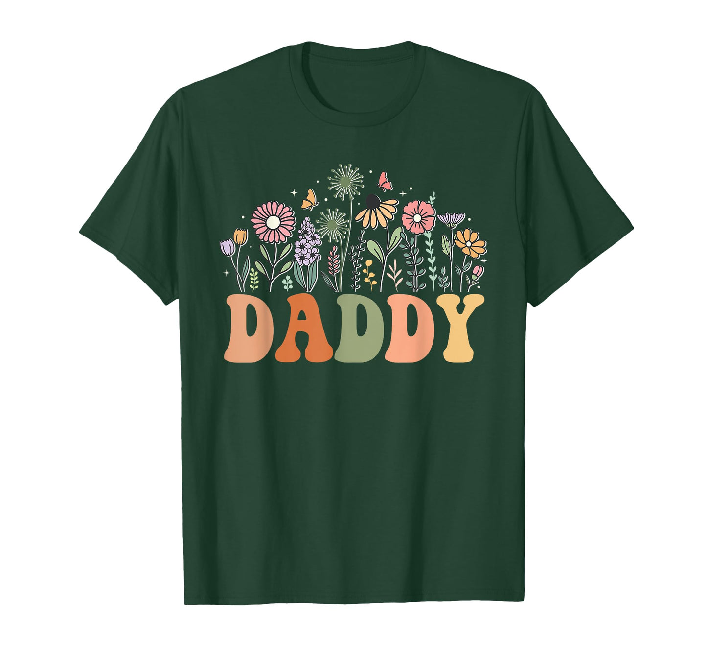 Daddy Wildflower Floral Birthday Baby Shower New Daddy T-Shirt
