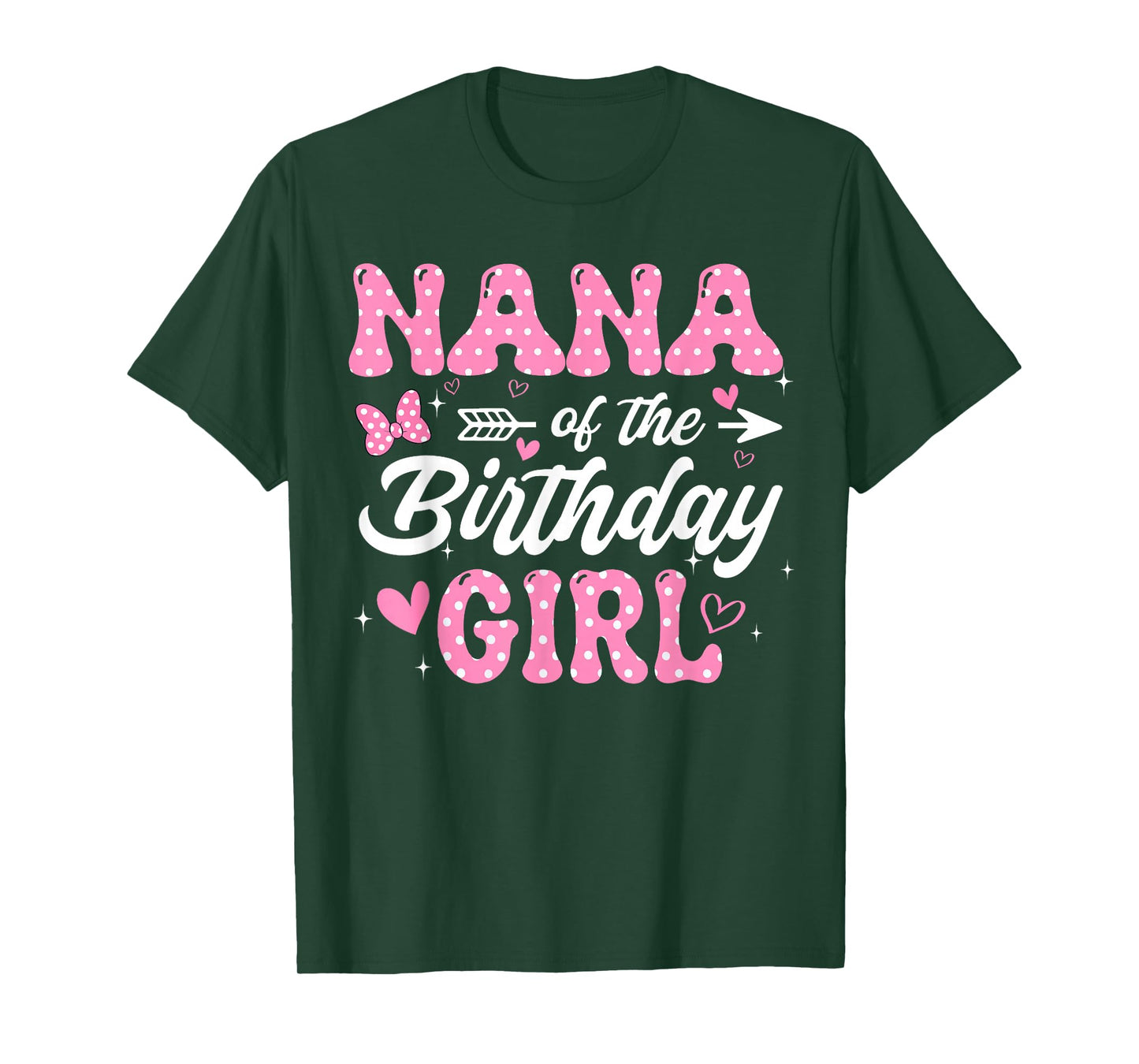 Nana of The Birthday Pink Girl Matching Family T-Shirt