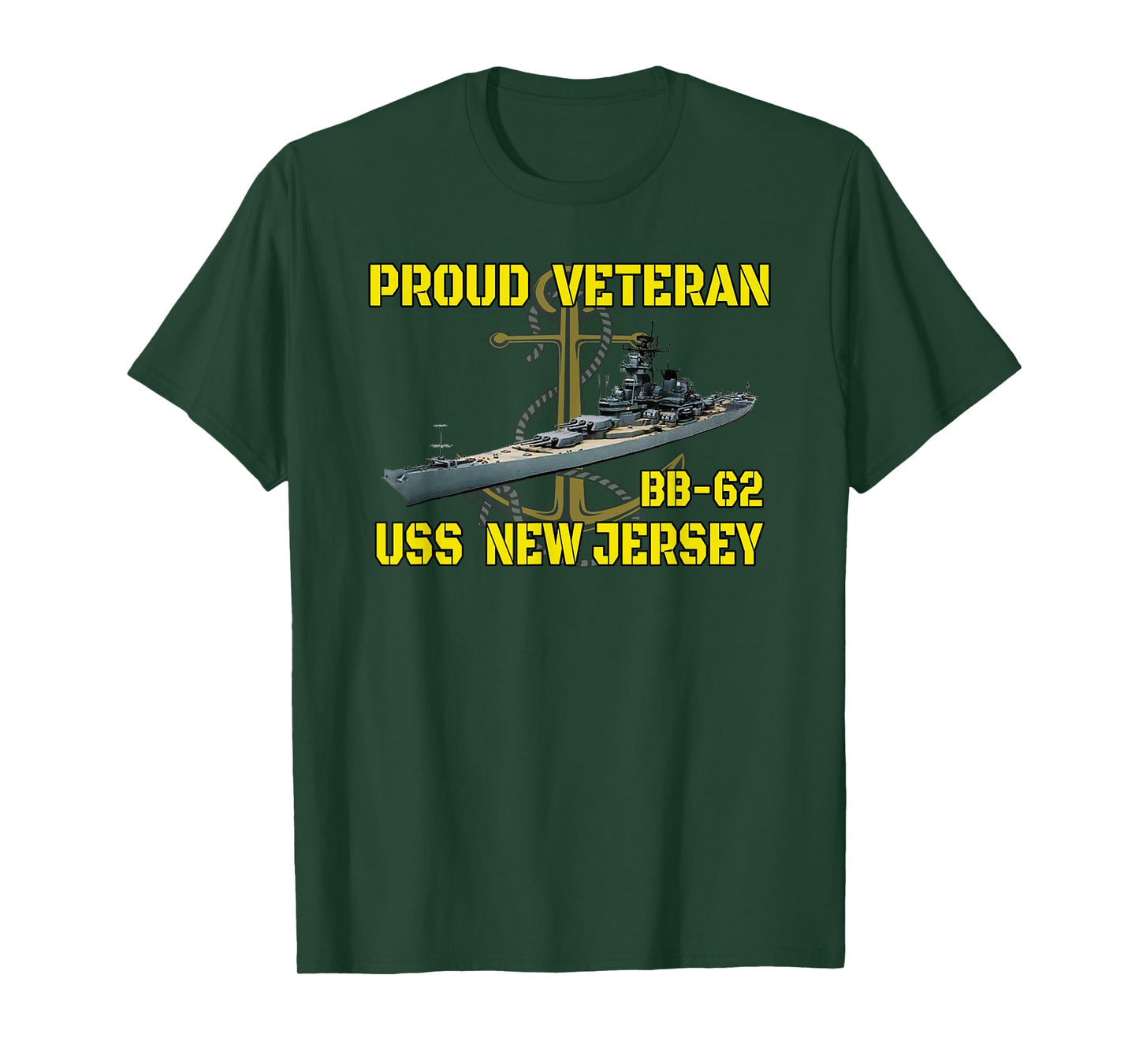 USS New Jersey BB-62 Battleship Veterans Day Father Grandpa T-Shirt