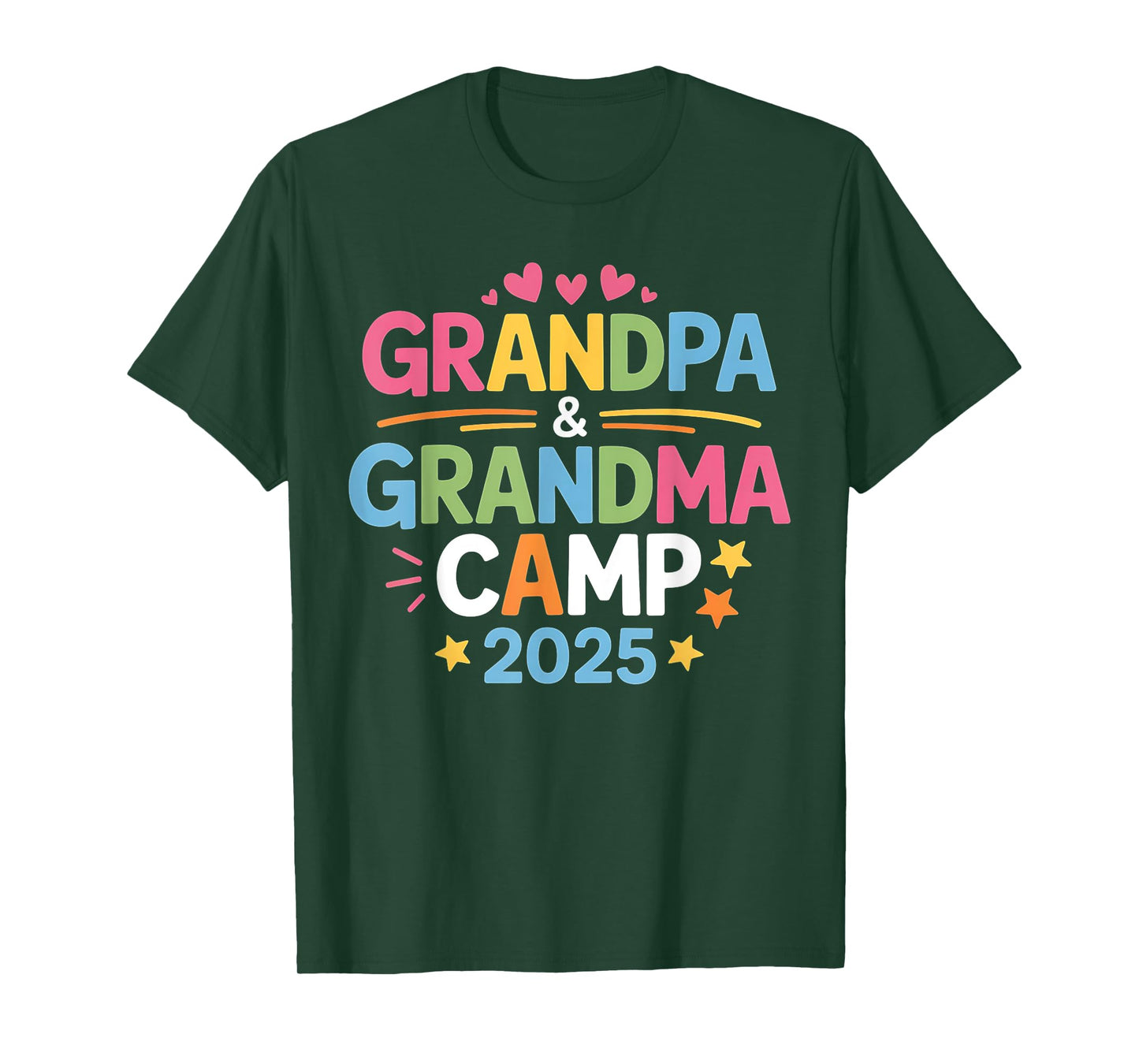 Grandpa And Grandma Camp 2025 Family Vacation Summer Camping T-Shirt