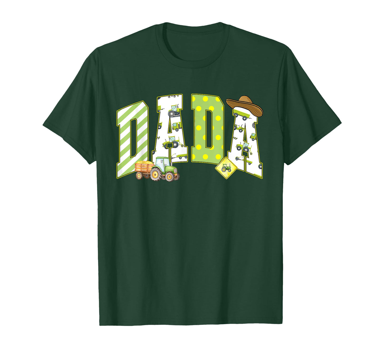 Dada of The Birthday Boy Tractors Farm Trucks Family Party T-Shirt