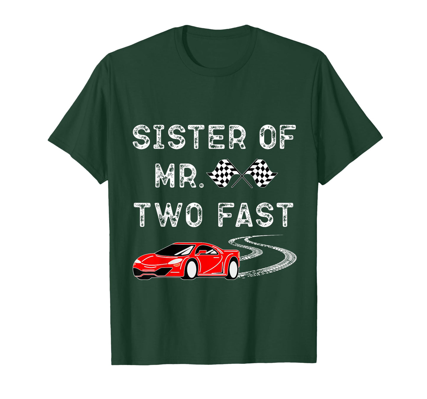 Boy 2nd Birthday Racer Sister Mr. Two Fast 2nd Race Car Bday T-Shirt