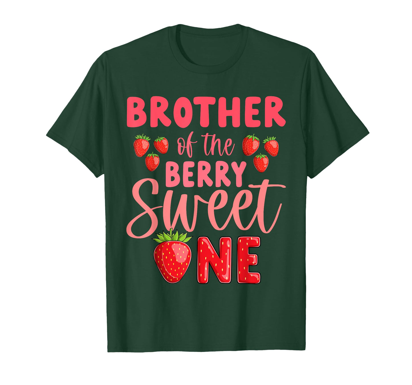 Brother Of The Berry Sweet One Strawberry 1st Birthday T-Shirt