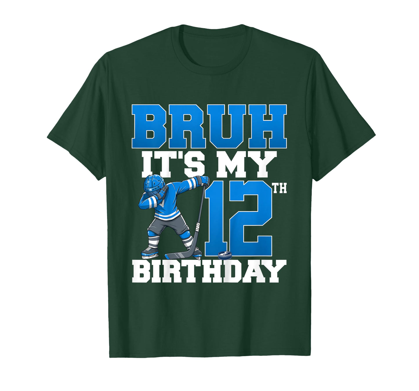 Bruh It's My 12th Birthday Ice Hockey 12 Years Old Boy T-Shirt