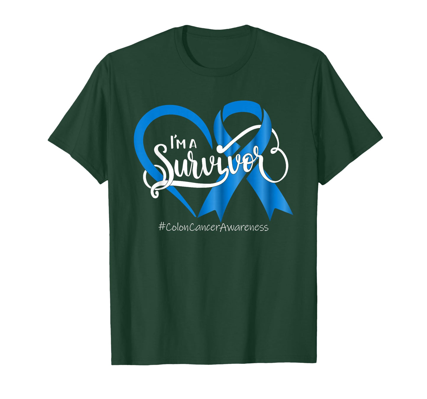 Survivor Blue Colon Cancer Awareness Bleached T-Shirt