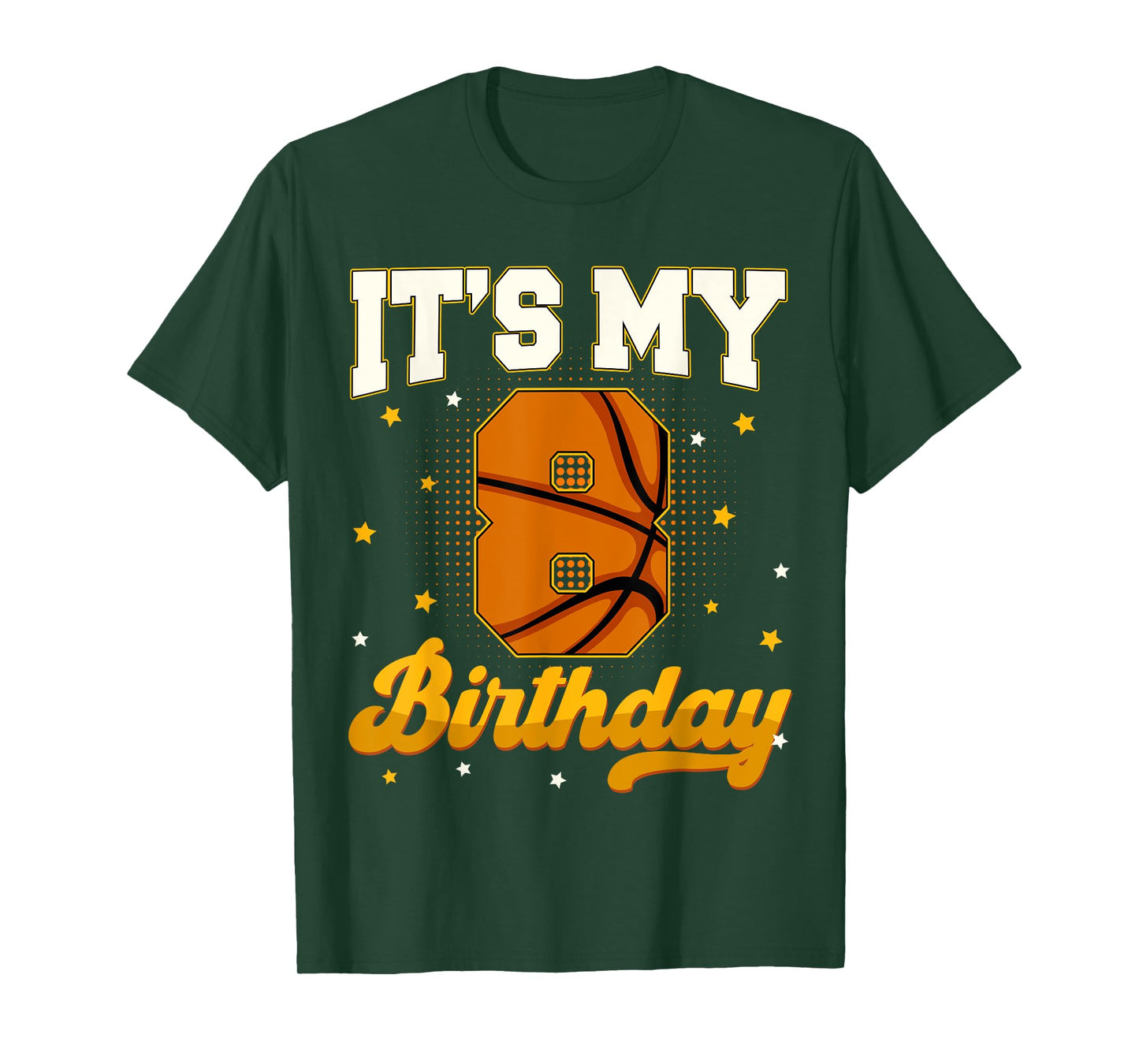 Its My 8th Birthday Basketball Boy 8 Years Old Gifts Tee T-Shirt